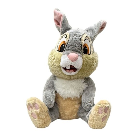 Disney Thumper Plush Stuffed Animal Bunny 11" Gray Beige Soft Toy Embroidered - Picture 1 of 5
